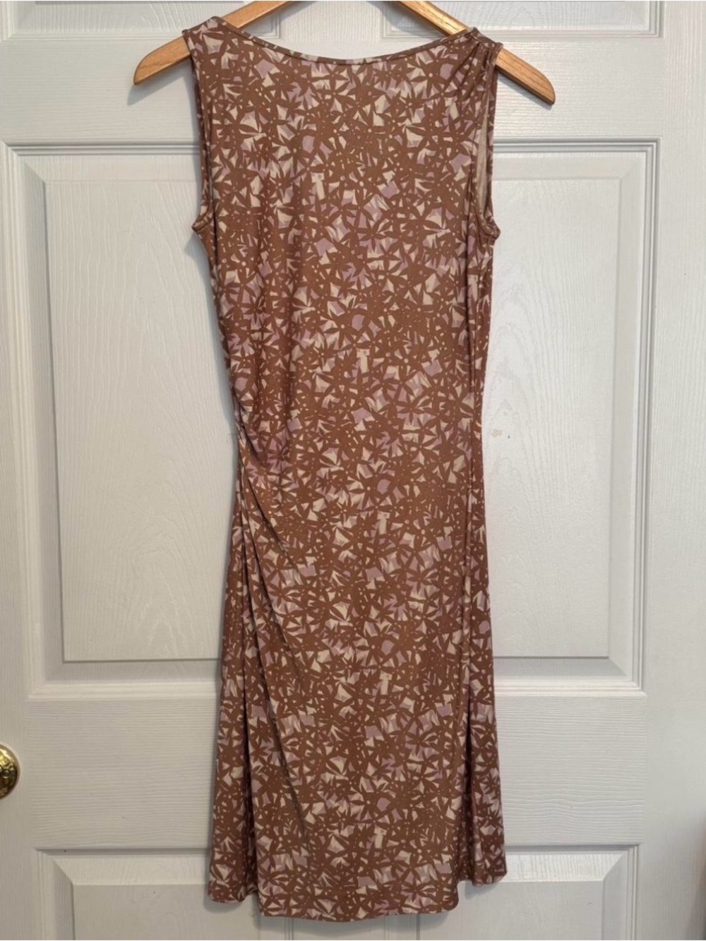 Diane Von Furstenberg Brown and Light Pink Sleeveless Midi Dress